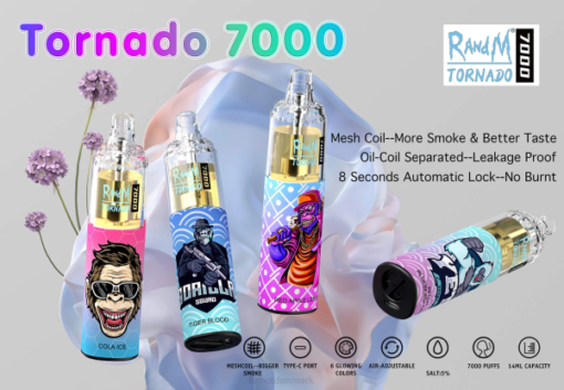 Fumot Køb - Fumot Tornado 7000 engangs vape pen - 14ml (1 stk) eksklusiv 822P70
